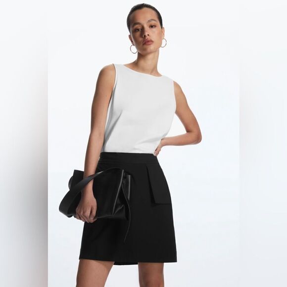COS Jersey Mini Skirt, Black XS Small - Picture 1 of 8